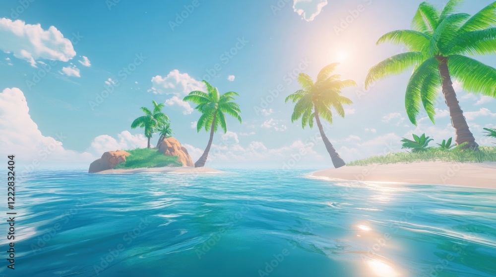 Obraz premium Tropical Island Paradise Scenic Summer Ocean View