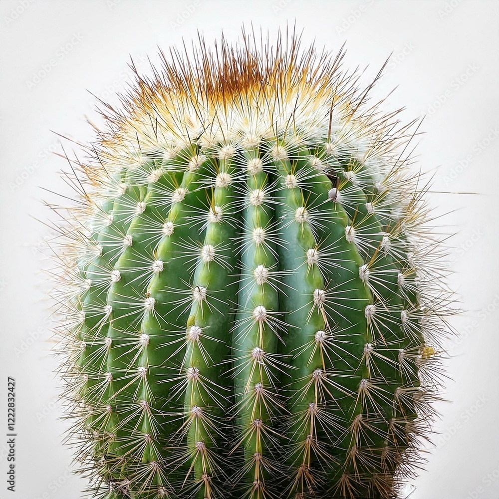 Barrel Cactus Close-Up: A detailed close-up shot reveals the intricate texture and vibrant green color of a barrel cactus, its spines radiating outwards from a central point. Barrel Cactus Close-Up: A detailed close-up shot reveals the intricate texture and vibrant green color of a barrel cactus, its spines radiating outwards from a central point.