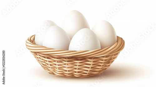 Wallpaper Mural 白い卵が入った編みかご Torontodigital.ca