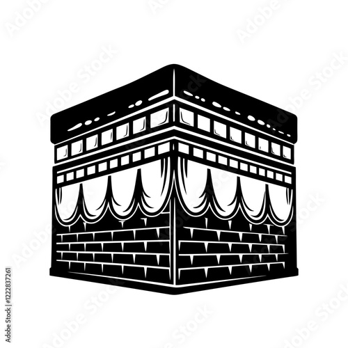 kaabah icon design, mecca ka'bah. vector illustration for islamic event, web, print or pictogram assets, hajj, umrah, ramadan kareem