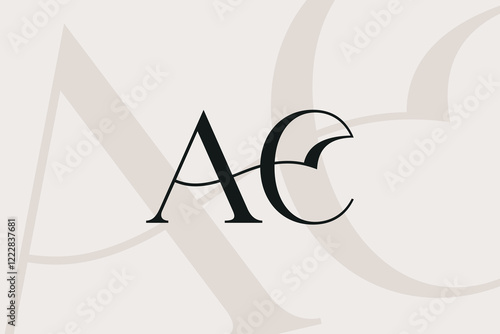 AC or CA letter logo icon design. Classic style luxury initials monogram.