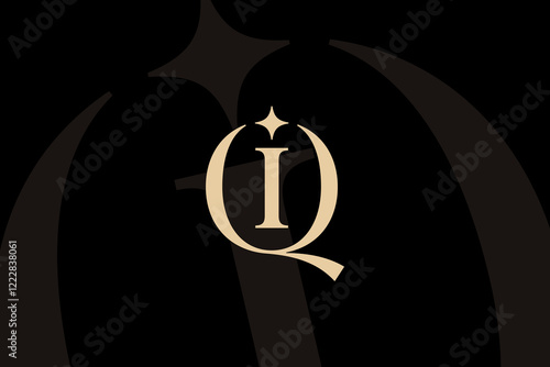 QI or IQ letter logo icon design. Classic style luxury initials monogram.