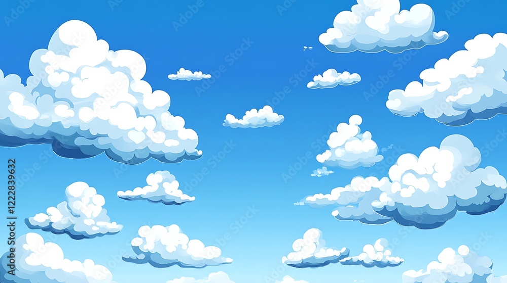 A setting that includes a blue sky filled with delicate white cirrus clouds. A setting that includes a blue sky filled with delicate white cirrus clouds.