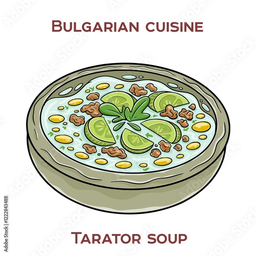 Tarator is a refreshing cold Bulgarian soup made with yogurt, cucumbers, dill, garlic, and crushed walnuts, served chilled as a summer favorite.