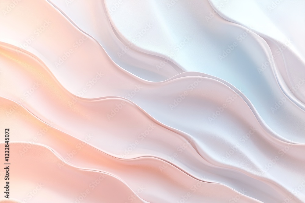 Obraz premium Soft pastel tones blend in an abstract ripple effect. Glowing vein patterns subtly spread across a neutral background, providing ample space for text and a modern, calming feel
