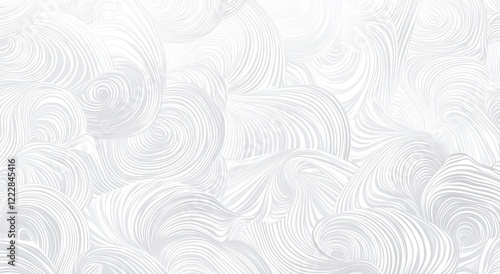 Abstract white pattern background with wavy lines, vector illustration