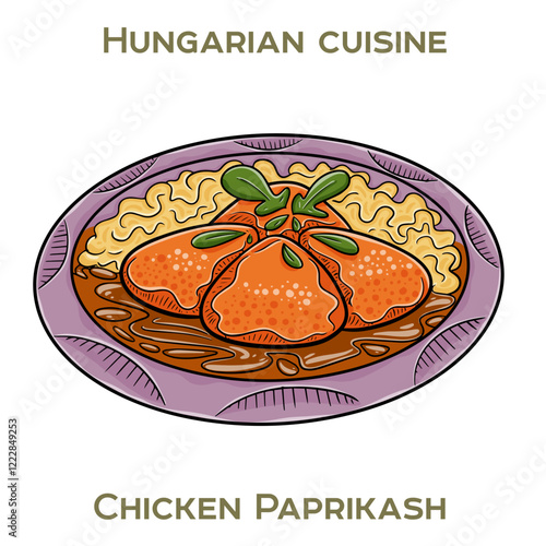 Chicken paprikash is a traditional Hungarian dish featuring tender chicken simmered in a rich, creamy paprika-infused sauce, often served with dumplings or pasta.