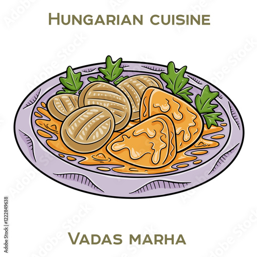Vadas Marha is a traditional Hungarian dish featuring tender beef marinated in spices, then breaded and deep-fried to a crispy perfection.