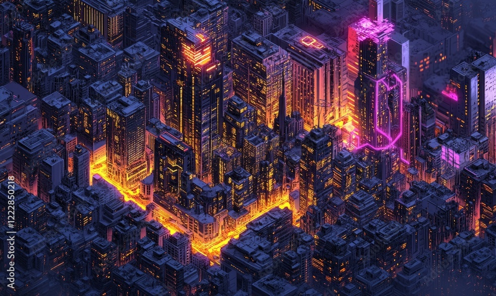 Fototapeta premium Illustration of a smart connected city
