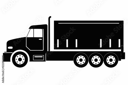 Modern Semi-Truck Line Art Illustration