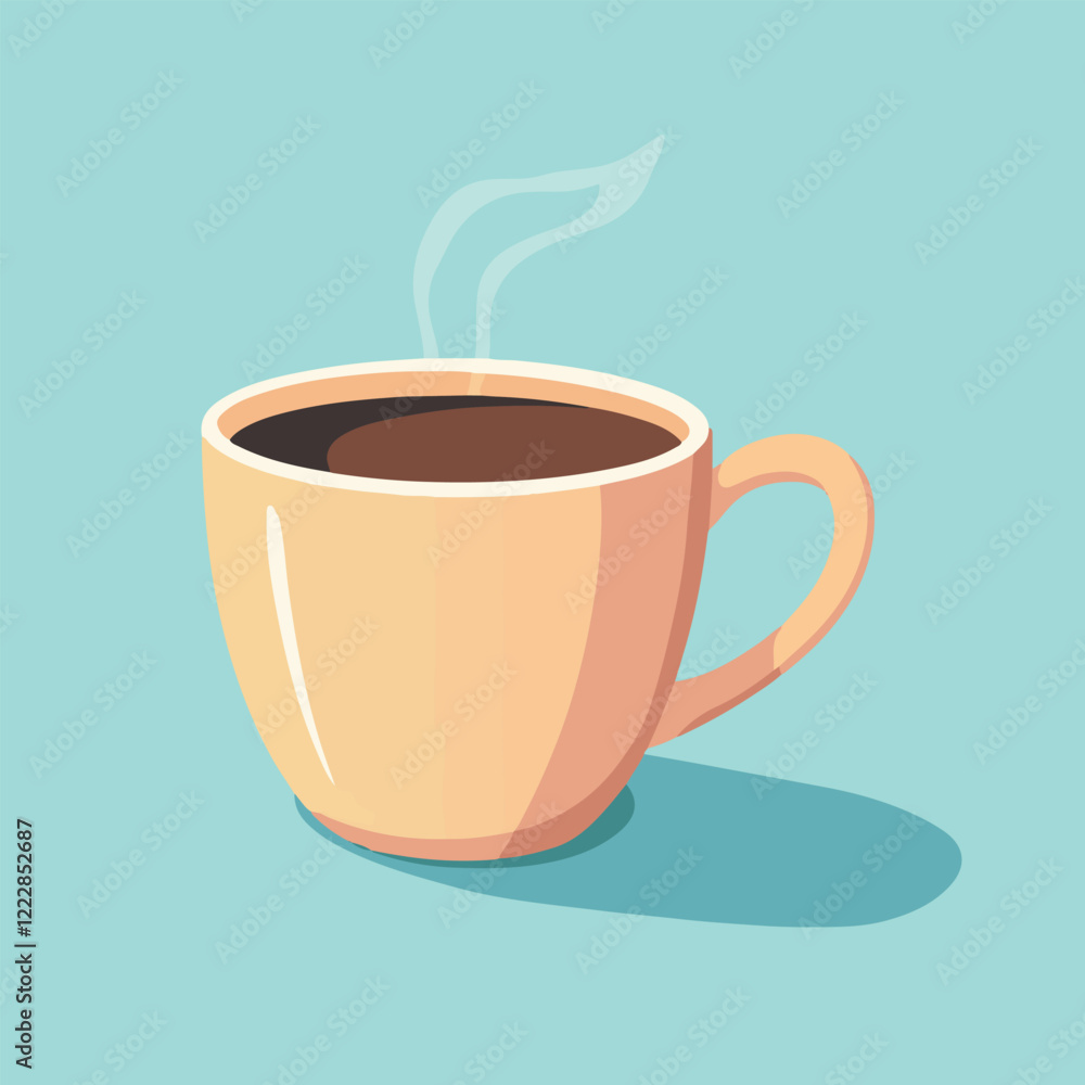 Simple flat vector illustration of a coffee cup Simple flat vector illustration of a coffee cup