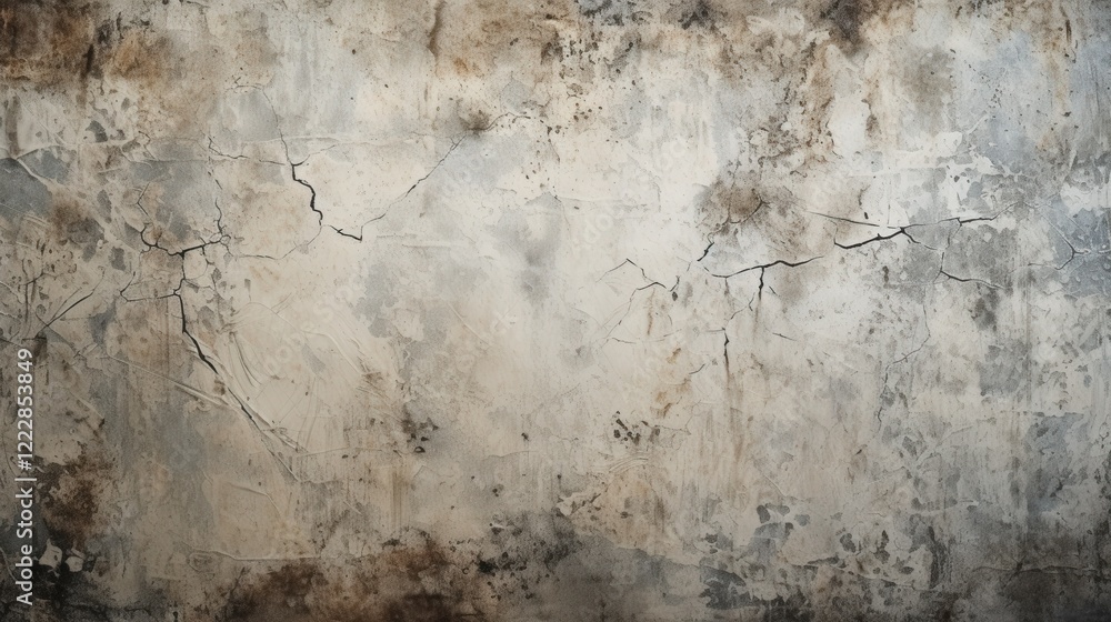 Fototapeta premium Old Grunge Plaster Texture Background with Cracks and Stains for Artistic or Design Uses, Perfect for Vintage and Distressed Effects