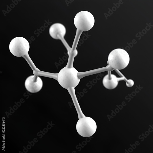 trazodone molecule, serotonin modulators molecular structure, isolated 3d model van der Waals photo