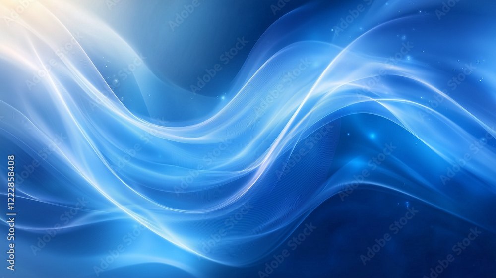 Fototapeta premium Abstract line waves, Digital waves, Business graph waves and technology graph, Abstract blue technology background with a cyber network grid and connected particles, digital connectivity
