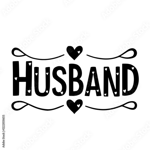 Husband lettering vector