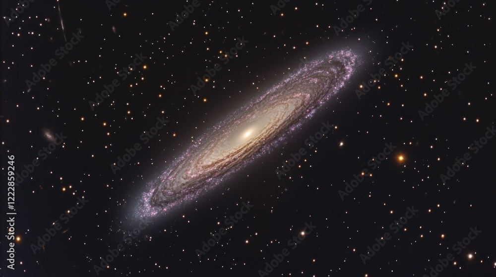 Spiral Galaxy NGC 4565 Amidst Distant Stars Spiral Galaxy NGC 4565 Amidst Distant Stars