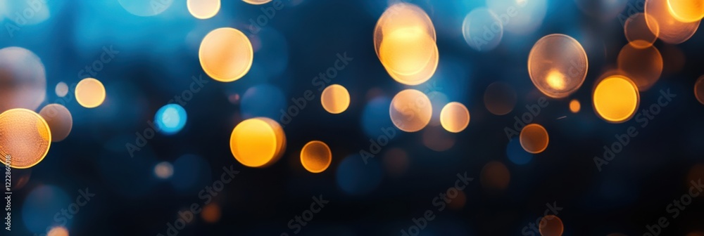 Obraz premium Glowing orange and blue bokeh lights creating abstract background design
