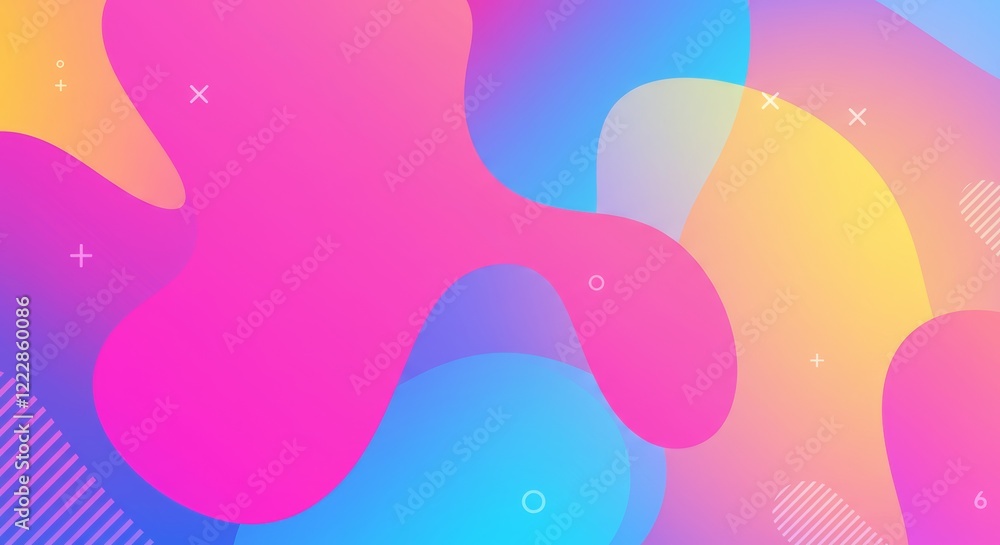 Fototapeta premium Vibrant Abstract: Dynamic colorful abstract design featuring fluid shapes and gradients, creating a visually stimulating composition perfect for backgrounds and graphic applications. 