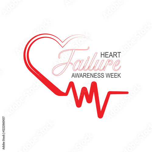 February is Heart Failure Awareness Week. Vector template Design for banner, greeting card, poster, prints, social media post ,flyer , T shirt with background.