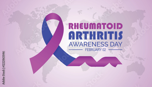 February is Rheumatoid Arthritis Awareness Day. Vector template Design for banner, greeting card, poster, prints, social media post ,flyer , T shirt with background.