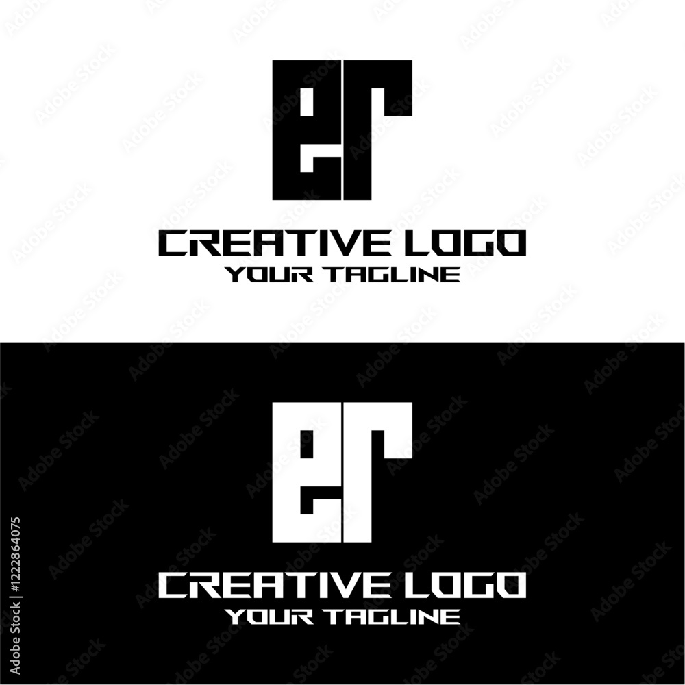 Obraz premium creative letter logo er design vector