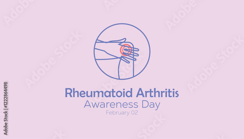 February is Rheumatoid Arthritis Awareness Day. Vector template Design for banner, greeting card, poster, prints, social media post ,flyer , T shirt with background.