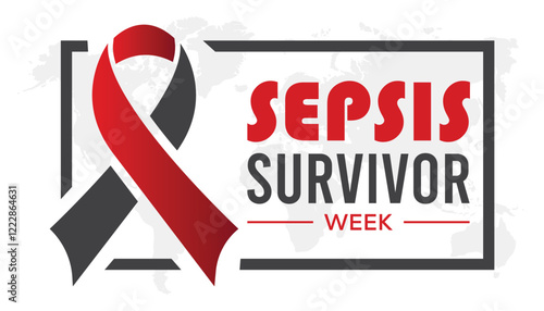 February is Sepsis Survivor Week. Vector template Design for banner, greeting card, poster, prints, social media post ,flyer , T shirt with background.