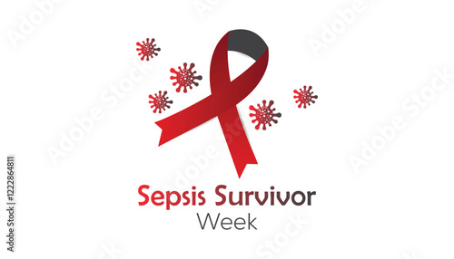 February is Sepsis Survivor Week. Vector template Design for banner, greeting card, poster, prints, social media post ,flyer , T shirt with background.
