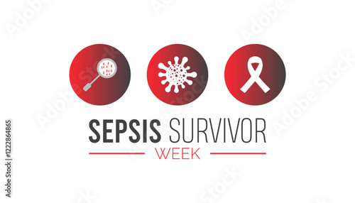February is Sepsis Survivor Week. Vector template Design for banner, greeting card, poster, prints, social media post ,flyer , T shirt with background.