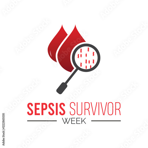 February is Sepsis Survivor Week. Vector template Design for banner, greeting card, poster, prints, social media post ,flyer , T shirt with background.