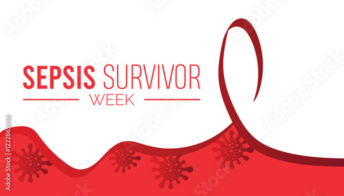 February is Sepsis Survivor Week. Vector template Design for banner, greeting card, poster, prints, social media post ,flyer , T shirt with background.