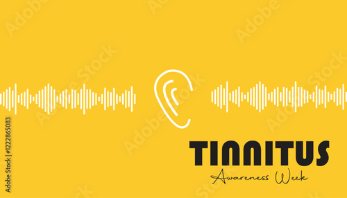 February is Tinnitus Awareness Week. Vector template Design for banner, greeting card, poster, prints, social media post ,flyer , T shirt with background.