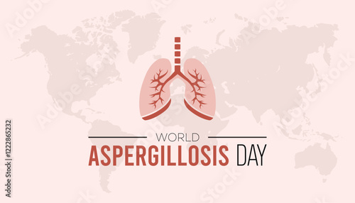 February is World Aspergillosis Day. Vector template Design for banner, greeting card, poster, prints, social media post ,flyer , T shirt with background.