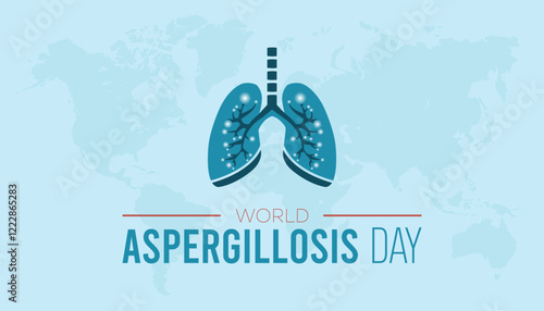 February is World Aspergillosis Day. Vector template Design for banner, greeting card, poster, prints, social media post ,flyer , T shirt with background.