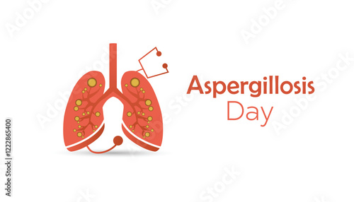 February is World Aspergillosis Day. Vector template Design for banner, greeting card, poster, prints, social media post ,flyer , T shirt with background.