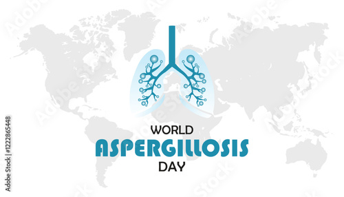 February is World Aspergillosis Day. Vector template Design for banner, greeting card, poster, prints, social media post ,flyer , T shirt with background.