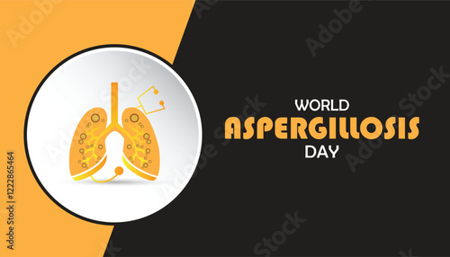 February is World Aspergillosis Day. Vector template Design for banner, greeting card, poster, prints, social media post ,flyer , T shirt with background.