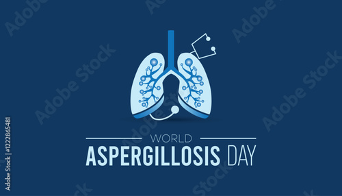February is World Aspergillosis Day. Vector template Design for banner, greeting card, poster, prints, social media post ,flyer , T shirt with background.