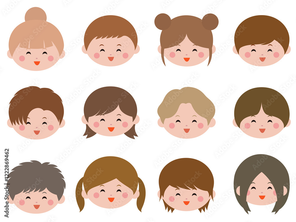 子供・笑顔アイコン 子供・笑顔アイコン