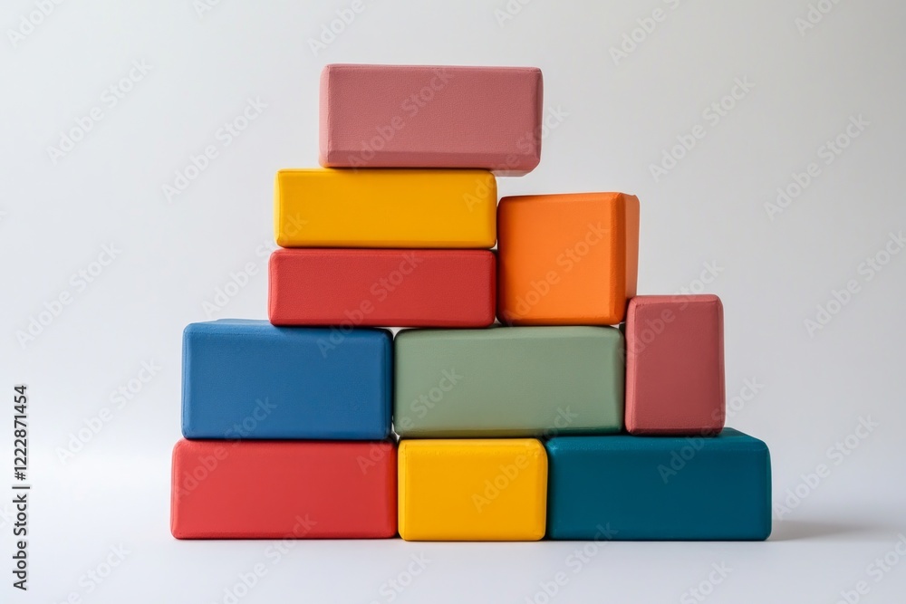Obraz premium Colorful Stacking Blocks - A Playful Learning Experience