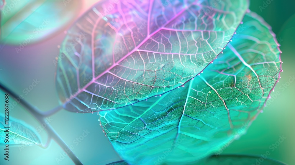 Translucent Leaf Veins in a Dreamlike Glow Translucent Leaf Veins in a Dreamlike Glow