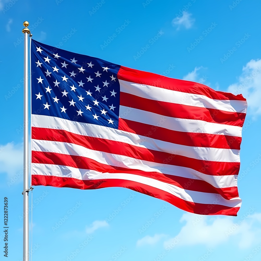 Fototapeta premium american flag on sky