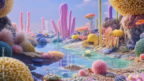 Extreme Archaea Environments striking depiction of archaea colonies thriving in hightemperature springs and saline waters photo