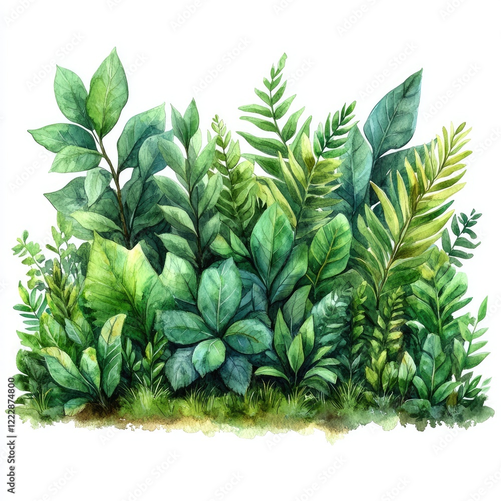 Lush Greenery A Vibrant Collection of Tropical Leaves and Foliage in a Natural Environment Lush Greenery A Vibrant Collection of Tropical Leaves and Foliage in a Natural Environment
