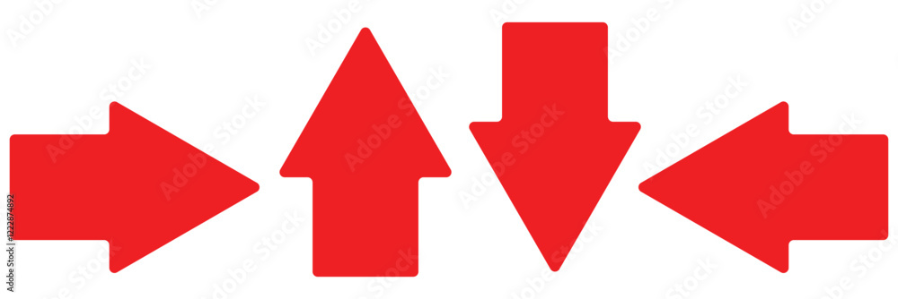 set of red arrow direction symbol. stroke outline red arrow direction symbol vector illustration eps 10. set of red arrow direction symbol. stroke outline red arrow direction symbol vector illustration eps 10.