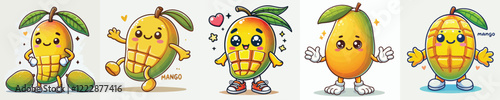 cute mango vector has body parts