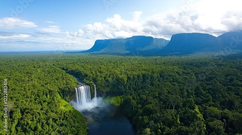 Lush Tropical Waterfall Landscape