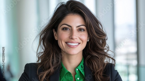 Confident businesswoman smiling, office background, headshot portrait for professional websites Free Download Confident businesswoman smiling, office background, headshot portrait for professional websites - GFXLoad