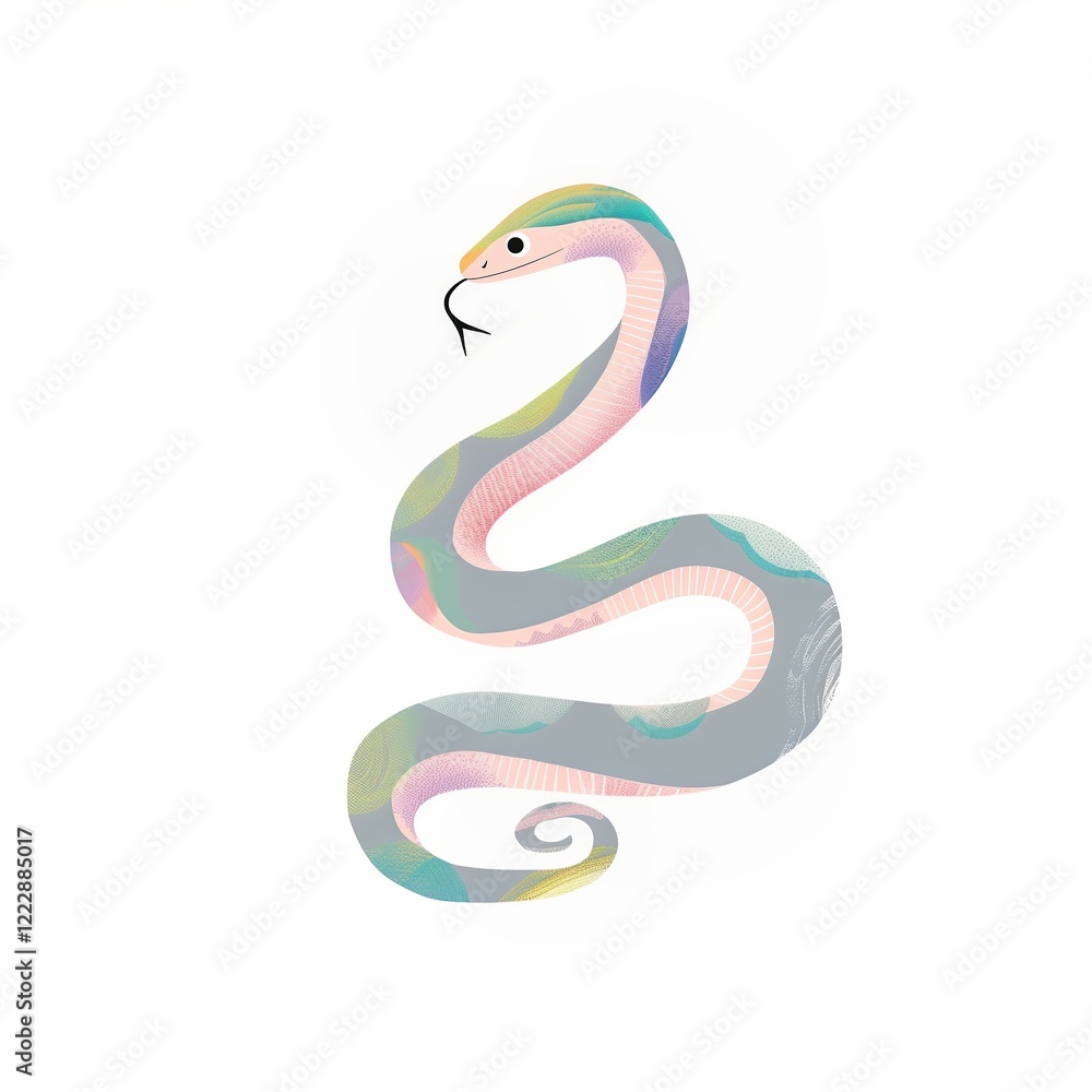 Fototapeta premium Cute snake animal illustration