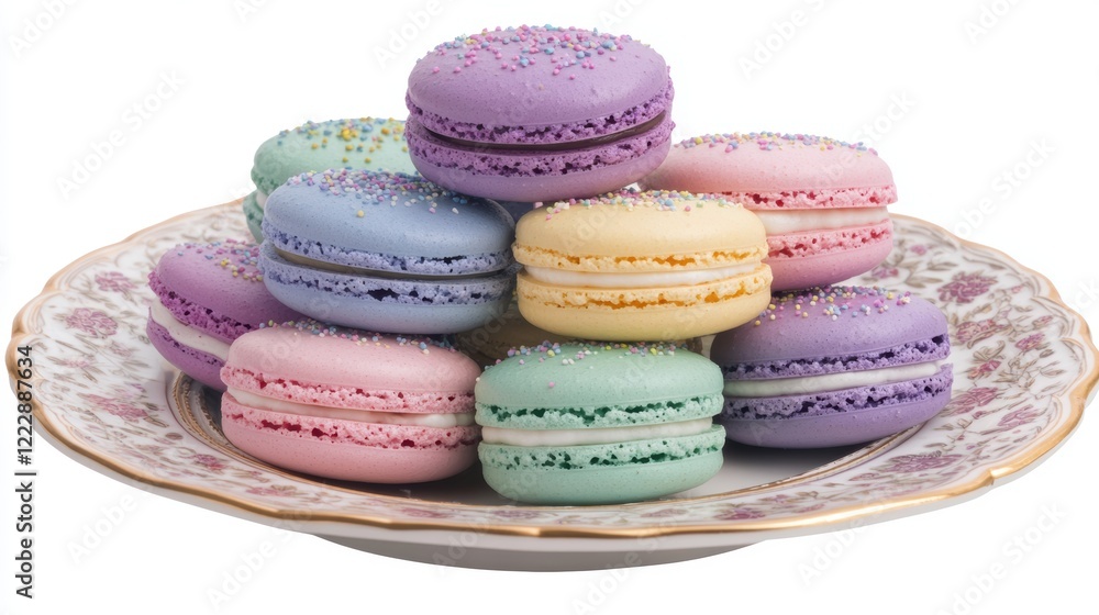 Fototapeta premium A plate of colorful macarons.